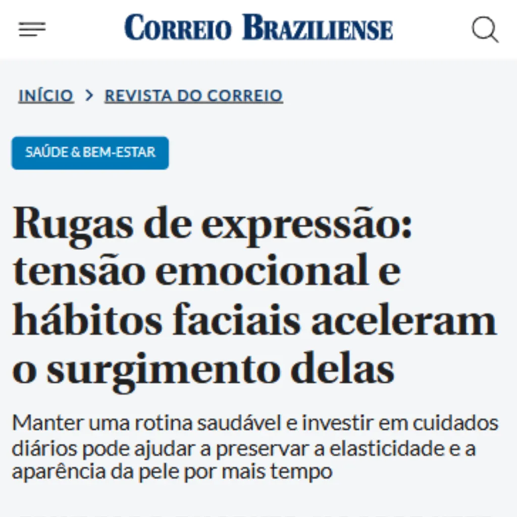 Notícia sobre rugas de expressão e tensão emocional